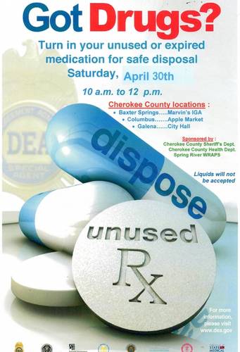 Cherokee County Drug Take Back Poster