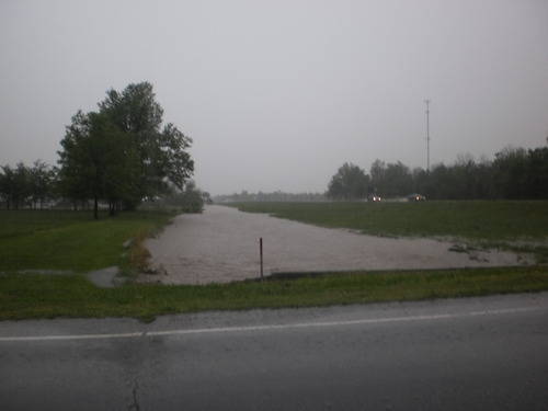 Flood waters in the ditch