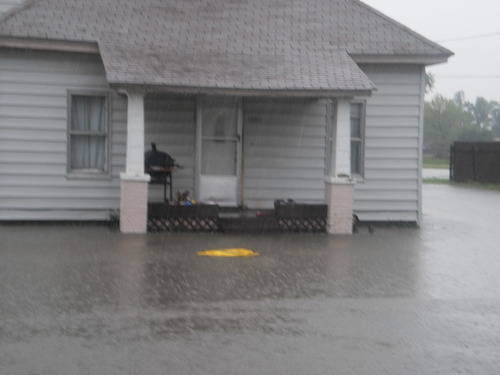 Flooding up to a front porch
